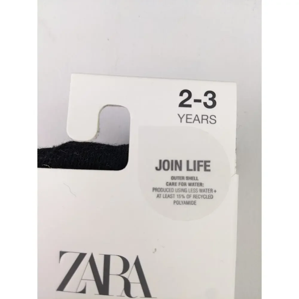 Zara 2 Pack Tights Black & Gray Size 2-3 Year